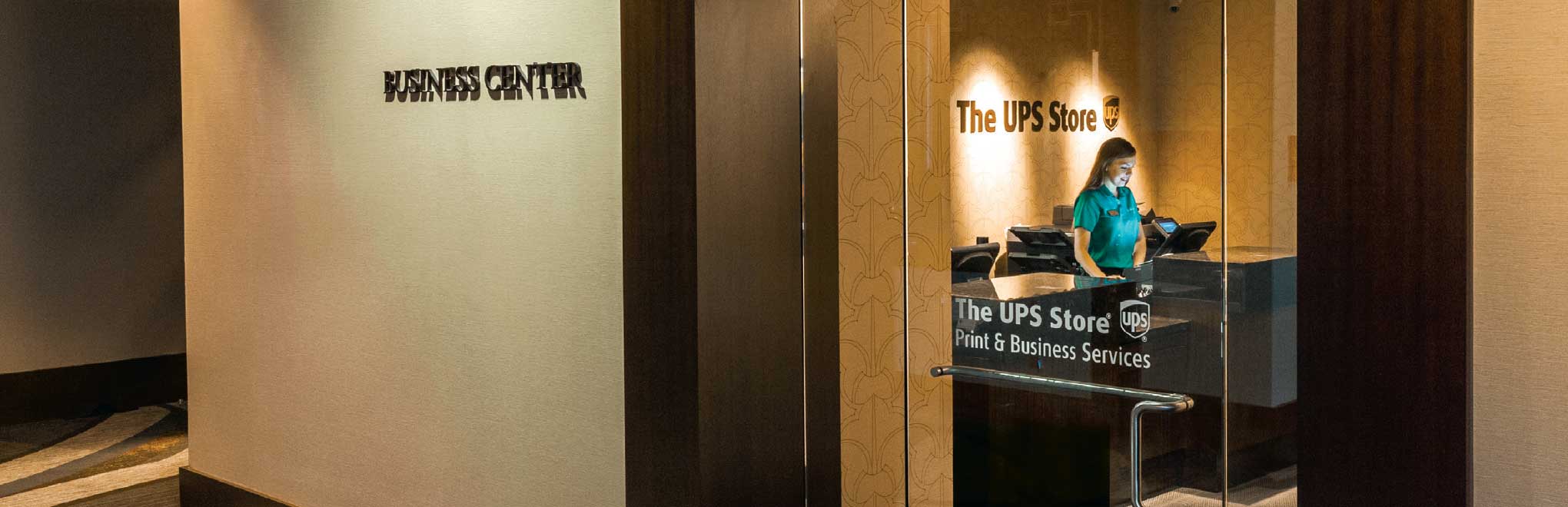 Looking inside a The UPS Store in the Omni Nashville