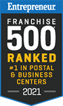 Entrepreneur Magazine 2021 Franchise 500 #1 Postal & Business Centers