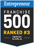 Entrepreneur Magazine Franchise 500 Ranked #3 badge