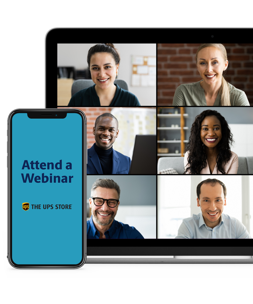 A mobile phone in front of a virtual meeting