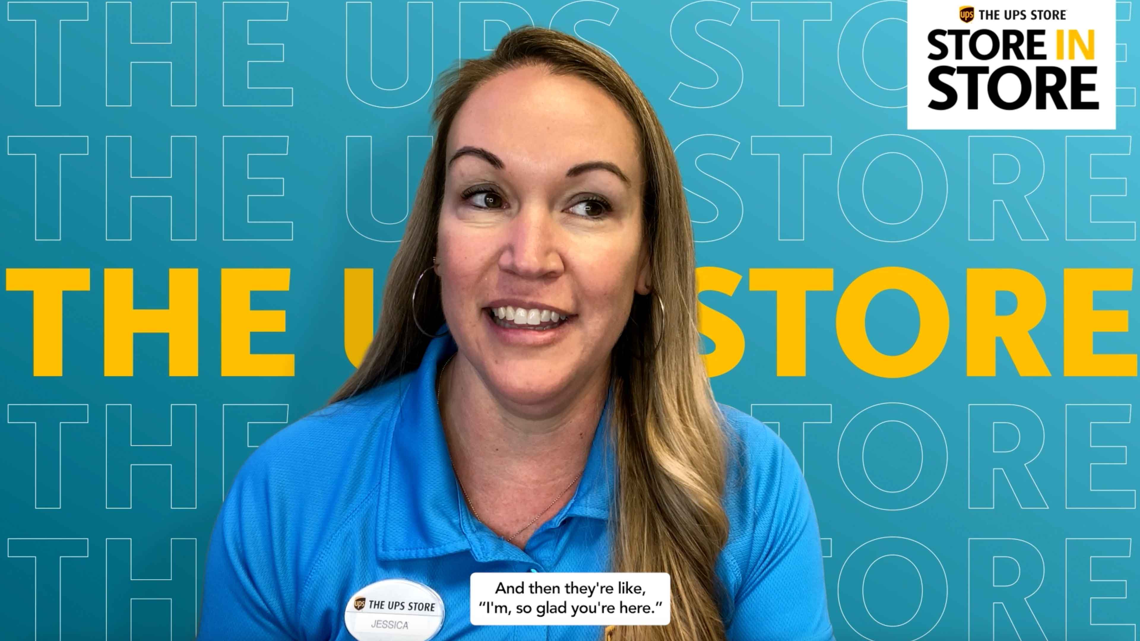 Franchisee Jessica Mermis speaking about her store-in-store location