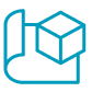 Blue paper and block icon