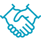 Blue hand shake icon