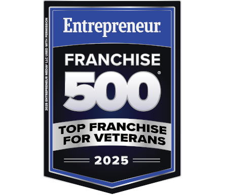 Entrepreneur Franchise 500 Top Franchise for Veterans 2025 badge