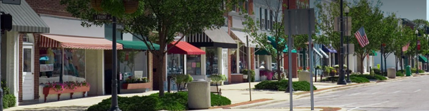 A view down a street in Danville, VA