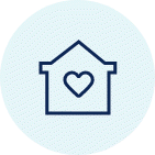 Icon of a heart inside a house